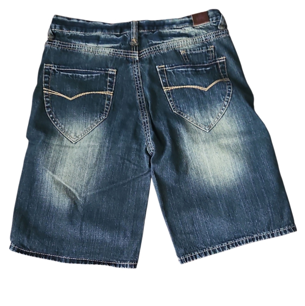 Epic Jeans Vintage Shorts Blue Denim Embroidered, Mens 34 - Picture 3 of 4
